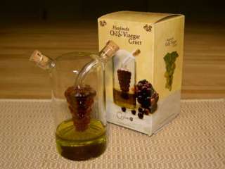 Olive Oil and Vinegar Cruet Grape Bunch Design