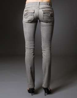 Laguna Beach Jeans Womens GGG Gray denim w/ 2G CRYSTALS Straight 