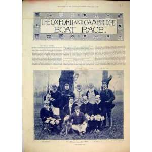   1892 Oxford Cambridge Boat Race Team Members Men Crew