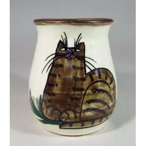 Brown Tabby Cat Ceramic Mug created by Moonfire Pottery  