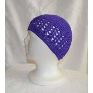  Purple Knit Hat   Crochet Beanie Skull Cap Sports 