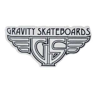  Gravity Sticker Wing Logo Medium   White Sports 