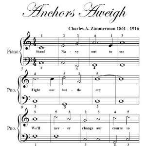    Anchors Aweigh Big Note Piano Sheet Music Charles Zimmerman Books