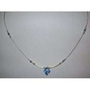  Swarovski Crystal Necklace Blue Diamond Arts, Crafts 