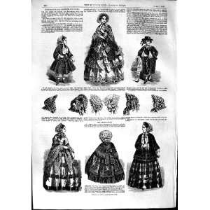  1853 LONCHAMPS LADIES FASHION DRESSES BONNETS HATS
