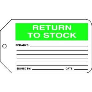  Production Control Tag, Return To Stock, Sign Size 5 7/8 X 