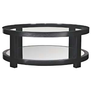  Moe Glass and Mirror Black Round Coffee Table