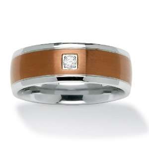   and Chocolate Finish DiamonUltra™ Cubic Zirconia Wedding Band Ring