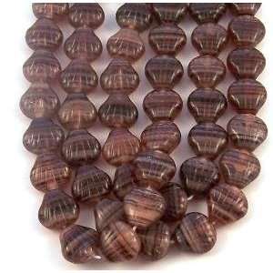  9mm Sea Shell Czech Glass Beads   25pc HurriCane 