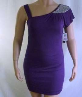 ING Purple Jewel Embellished Shoulder Dress Womens Plus Size 2X NWT $ 