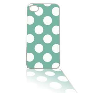  Tiffany Blue Polka Dot iPhone 4/4s Cell Case White 
