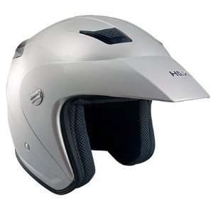 com Advance Hawk Two in One Open Face Silver Helmet   Color  silver 