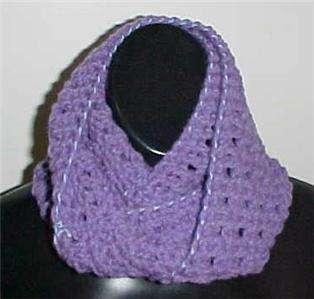 Hand Crochet Purple Loop Infinity Circle Scarf/Neckwarmer New  