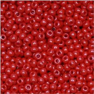  Czech Seed Beads 11/0 Opaque Medium Red (45 Grams) Arts 