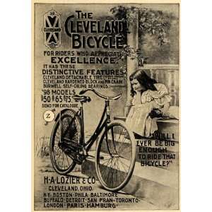   Ad Cleveland Bicycle H A Lozier Company Pin Chain   Original Print Ad