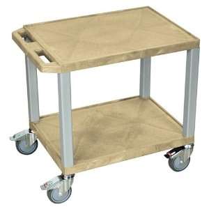  H. Wilson Putty Utility Cart with Nickel Legs and High 