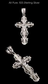 Better Jewelry New Sterling Silver Crucifix Pendant  