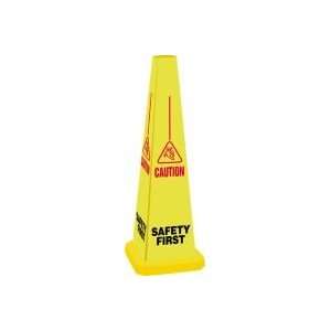  CAUTION SAFETY FIRST Quad Warning Yellow Safety Cone 35 