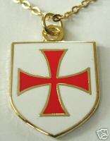 Crusaders Templar Knights Order Shield Cross Necklace  