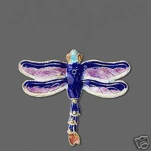 Flexible Cloisonne Dragonfly Charm Pendant with a Movable Wiggle Tail 