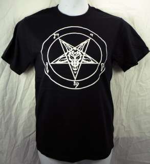 Pentagram Baphomet T Shirt Satanism Occult Black Magic  