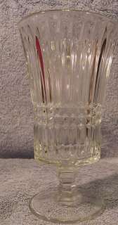 Ribbed Crystal Water Goblets Gold Trim Lot of 4 6 3/4  
