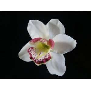  NEW Ivory White Cymbidium Orchid Hair Flower Clip, Limited 