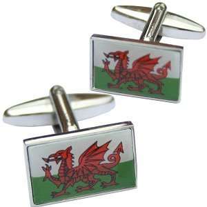  Wales Flag Cufflinks   St David Cymru Jewelry