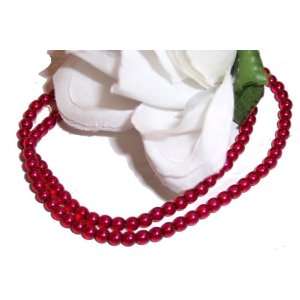   RED 4mm Round Czech Glass Druk Beads Q.100 Arts, Crafts & Sewing