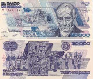 Mexico $ 20,000 Pesos Quintana Roo Feb 1, 1988 M1825719  