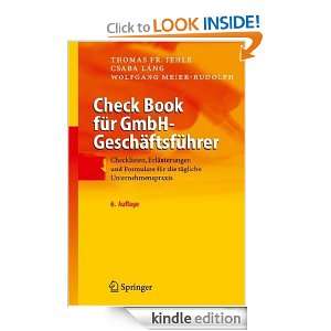 Check Book für GmbH Geschäftsführer Checklisten, Erläuterungen 