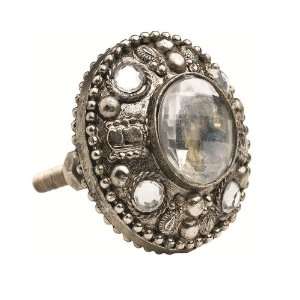  Lisbeth Dahl Silver Metal with Crystals Knobs, Set of 6 