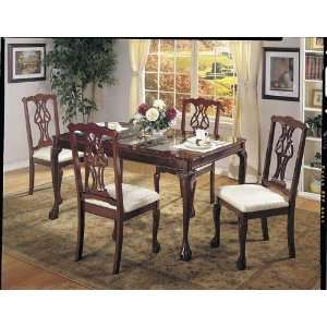  Claw Leg Table And 4 Side Chairs By Acme Furniture