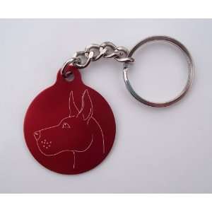  Laser Etched Great Dane Face Key Chain