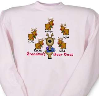 Deer Ones Personalized Sweatshirt For Grandma Mom Sm 4X  