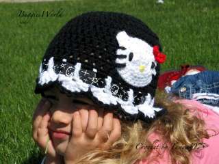 Boutique Crochet hat w/Hello Kitty 2 3 4T  