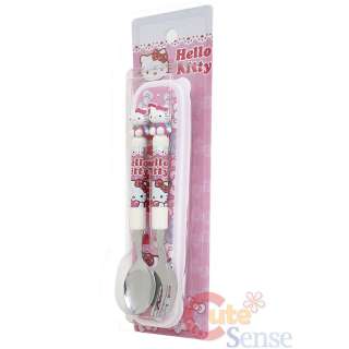 Hello Kitty Spoon Fork set Pink Figure Sanrio 2