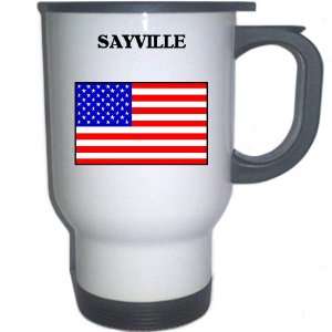  US Flag   Sayville, New York (NY) White Stainless Steel 