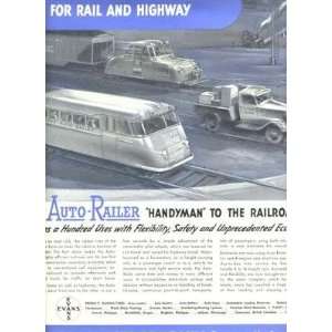  Auto Railer Full Page Magazine Ad 1930s Railroads 