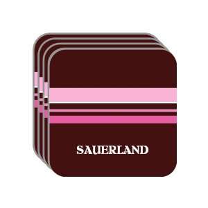 Personal Name Gift   SAUERLAND Set of 4 Mini Mousepad Coasters (pink 