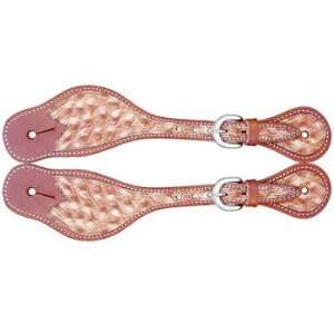  Leather Spur Strap with Ostrich Texture Overlay Sports 