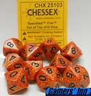 Chessex (10x) D10 Speckled #25103 Fire