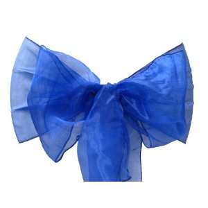  Royal Blue Organza Sashes Chair Bows (Pack of 25) Made in 