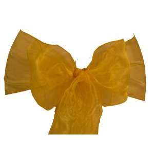  Yellow Organza Sashes Chair Bows (Pack of 25) Made in USA 