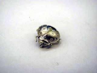Dainty 14K White Gold Diamond Ladybug Pin Brooch A27986  