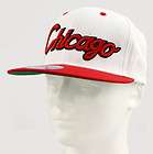 KB ETHOS FLAT VISOR SNAP BACK HAT CITY NAME CHICAGO WHITE/RED