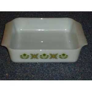  Fire King Meadow Green Square Baking Dish 