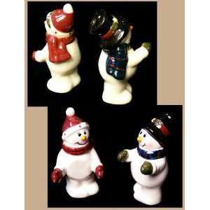  Ceramic Snowman Salt & Pepper Shakers 