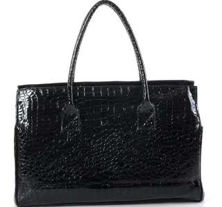 Korean pop crocodile pattern patent women’s fashion leather handbag 