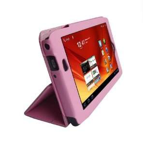   Custom Fit Portfolio Leather Case Cover with Built In Stand  Pink